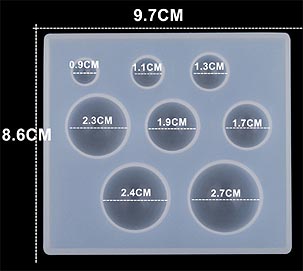 Silikonform Cabochons 0.9 bis 2.7cm Durchmesser